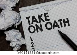 texto, sinal, mostrando, assuma, oath., conceitual, foto, um, solene, recurso, para, um, divindade, falar, a, verdade, fazer, um, promessa, marcador, sobre, caderno, amarrotado, papeis, rasgado, páginas, vários, tries, mistakes.