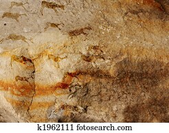 Wall cave with drawings of the primitive person Wall cave with drawings of the primitive person