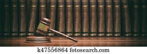 Wooden judge gavel and books. 3d illustration Wooden judge gavel and books. 3d illustration