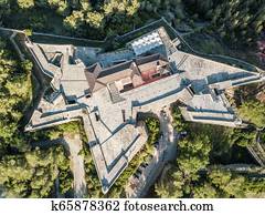 Aerial view of Saint Philip Fortress in Setubal, Portugal