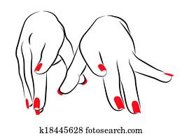 Female Palms with Red Manicure Female Palms with Red Manicure