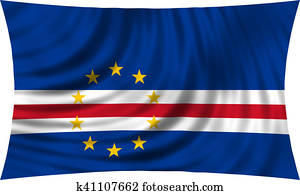 Flag of Cape Verde waving isolated on white