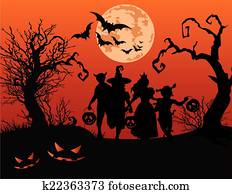halloween, niños