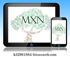 mxn, moneda, medios, pesos mexicanos, y, forex