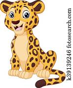niedlich, leopard, karikatur niedlich, leopard, karikatur