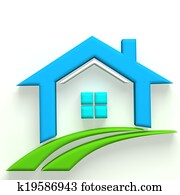 real estate, 3d, logo, haus