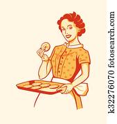 Retro housewife cooking Retro housewife cooking