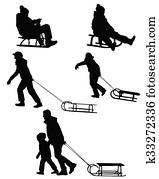 schlitteln, silhouetten schlitteln, silhouetten