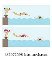 Sports Athletes, Swimming Sports Athletes, Swimming