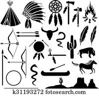 índianer, heiligenbilder, satz