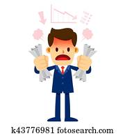 غاضب, الرجل أعمال, ب, الوجه الأحمر, أرض مستأجرة, انسحق انسحق, مالي, ورق