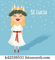 １０代少女 スウェーデン 聖者 Lucia 王冠 イラスト クリップアート K Fotosearch