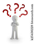 3d small people - Question mark. Confusion