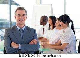 Business manager in a call center Business manager in a call center