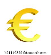 Golden currency symbol