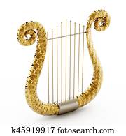 Musical instrument greek golden lyre harp Clip Art | k21610701 | Fotosearch