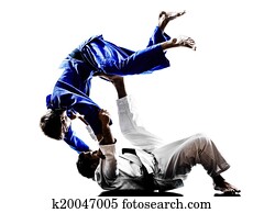 judokas fighters fighting men silhouette judokas fighters fighting men silhouette