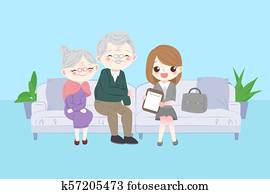 old couple with house sale old couple with house sale