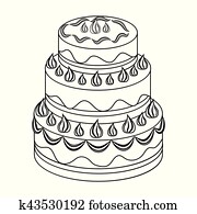 Clip Art - umrissen, geburtstagskuchen k8613977 - Suche Clipart, Poster