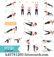 Woman workout fitness, aerobic and Woman workout fitness, aerobic and
