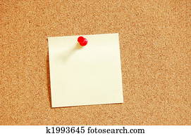 blank sheet paper on bulletin board