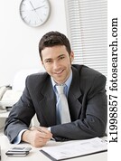 Businessman working at desk