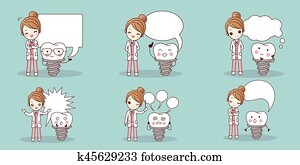 dentist with implant tooth