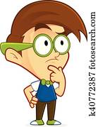 Nerd geek thinking Nerd geek thinking