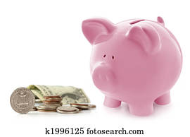 Piggy Bank with Money