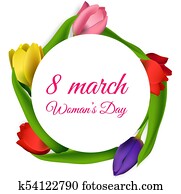 Realistic tulips 8 march womans day