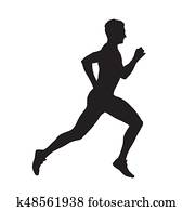 Runner isolated vector silhouette Runner isolated vector silhouette