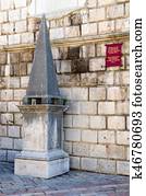 Shameful Pillar near Clock Tower, Old Town, Kotor, Montenegro