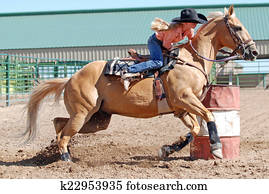 Young blonde barrel racer Young blonde barrel racer