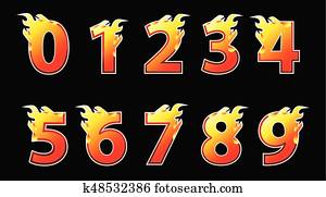 zahlen, feuer, logo, design. zahlen, feuer, logo, design.
