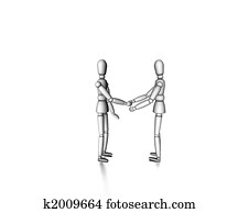 Figures hand shaking