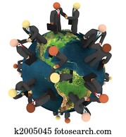 Global Business Deals - International Handshakes Global Business Deals - International Handshakes