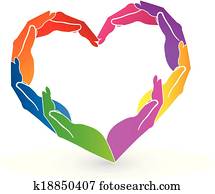 Hands heart charity logo