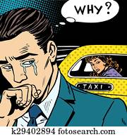 man weeps his woman is leaving by taxi man weeps his woman is leaving by taxi