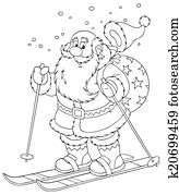Santa skiing Santa skiing