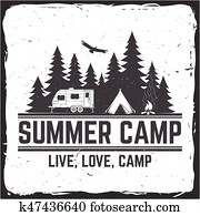 Summer camp. Vector illustration. Concept for shirt or logo, print, stamp or tee. Summer camp. Vector illustration. Concept for shirt or logo, print, stamp or tee.