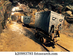 Underground mine tunnel, mining industry Underground mine tunnel, mining industry