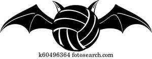 Vampire Volleyball Bat Silhouette Vampire Volleyball Bat Silhouette