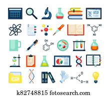 מחקר מדעי, אינונטר, set., מיקרוסקופ של אלקטרון, די.אנ.אי, אר.אנ.אי, מולקולרי, נוסחה, מחשב נייד, חקור, infographics, מבחנות, חומר, ספרים, ב, גנטיקה, כתוב כוס, קפה, בקבוקון, vaccine., חקור, דירה, vector.