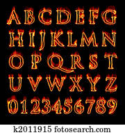 Flaming Alphabet and Numbers Flaming Alphabet and Numbers