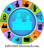 Hotel Wheel Icon Set Hotel Wheel Icon Set