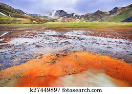 Landmannalaugar, rhyolite, montanhas, de, islândia