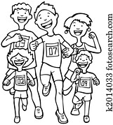 Marathon Kid Race Line Art Marathon Kid Race Line Art
