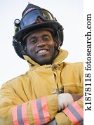 Portrait of a firefighter Portrait of a firefighter