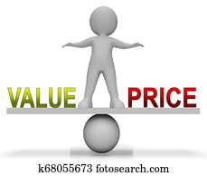 Price Vs Value Balance Comparing Cost Outlay Against Financial Worth - 3d Illustration Price Vs Value Balance Comparing Cost Outlay Against Financial Worth - 3d Illustration