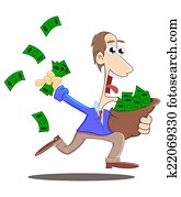 running with a bag of money